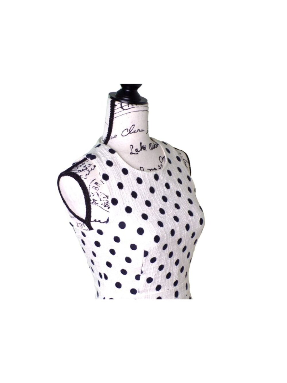 πJ CREW Polka Dot Textured Sheath Dress Black White Size 0 #G3726 - Picture 3 of 11